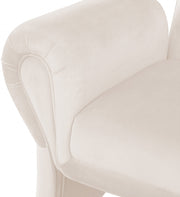 Fleurette Velvet Upholstered Accent Chair in Cream - 409Cream