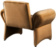 Fleurette Velvet Upholstered Accent Chair in Saddle - 409Saddle
