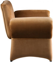 Fleurette Velvet Upholstered Accent Chair in Saddle - 409Saddle