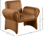 Fleurette Velvet Upholstered Accent Chair in Saddle - 409Saddle
