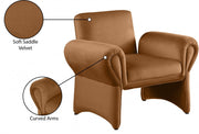 Fleurette Velvet Upholstered Accent Chair in Saddle - 409Saddle