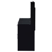 Flora 2-drawer Vanity Set with LED Mirror Black High Gloss - 930219