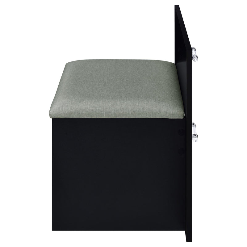 Flora 2-drawer Vanity Set with LED Mirror Black High Gloss - 930219