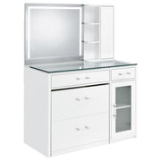 Flora 2-drawer Vanity Set with LED Mirror White High Gloss - 930218