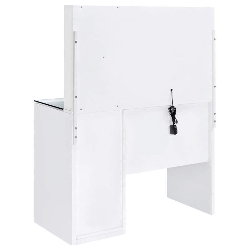 Flora 2-drawer Vanity Set with LED Mirror White High Gloss - 930218