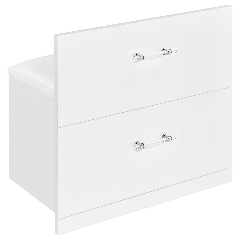 Flora 2-drawer Vanity Set with LED Mirror White High Gloss - 930218
