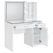 Flora 2-drawer Vanity Set with LED Mirror White High Gloss - 930218