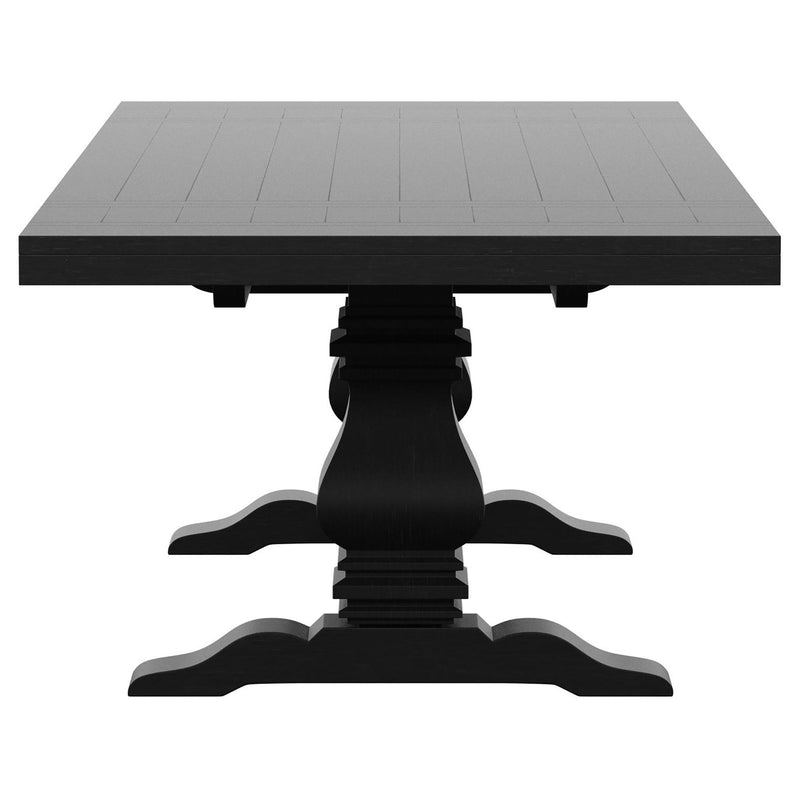 Florence 126-inch Extension Dining Table Distressed Black - 115531