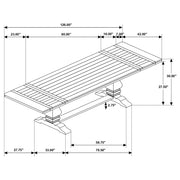 Florence 126-inch Extension Dining Table Distressed Black - 115531