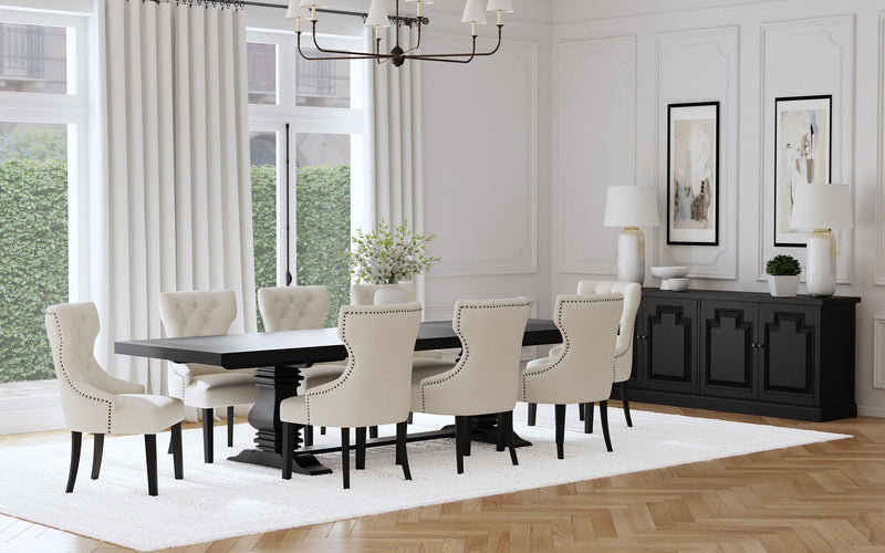 Florence 126-inch Extension Dining Table Distressed Black - 115531
