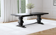 Florence 126-inch Extension Dining Table Distressed Black - 115531