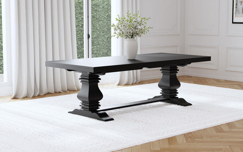 Florence 126-inch Extension Dining Table Distressed Black - 115531
