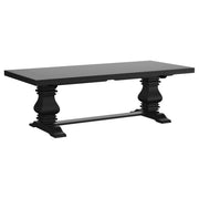 Florence 126-inch Extension Dining Table Distressed Black - 115531