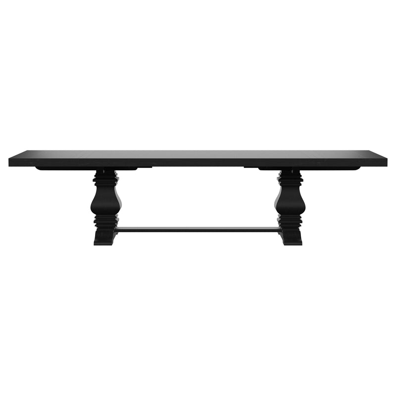 Florence 126-inch Extension Dining Table Distressed Black - 115531