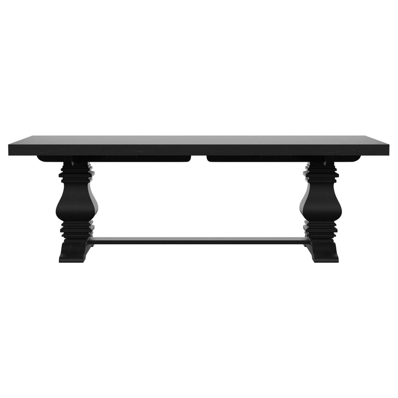 Florence 126-inch Extension Dining Table Distressed Black - 115531