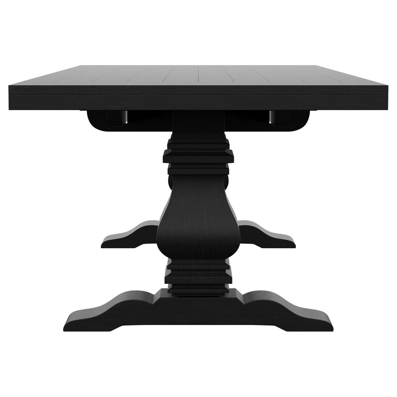 Florence 126-inch Extension Dining Table Distressed Black - 115531