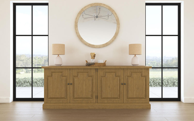 Florence 4-door Dining Sideboard Buffet Cabinet Rustic Honey - 180205