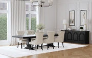 Florence 7-piece 126-inch Extension Dining Table Set Distressed Black - 115531-S7B