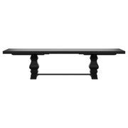 Florence 7-piece 126-inch Extension Dining Table Set Distressed Black - 115531-S7B