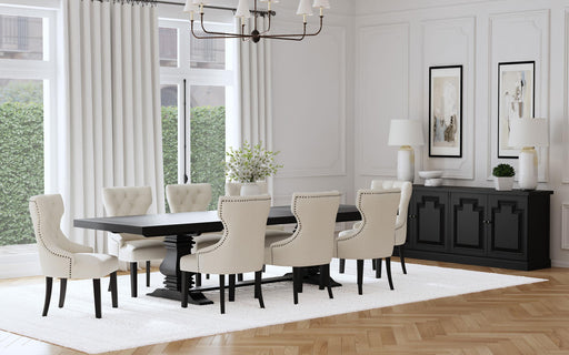 Florence 9-piece 126-inch Extension Dining Table Set Distressed Black - 115531-S9B