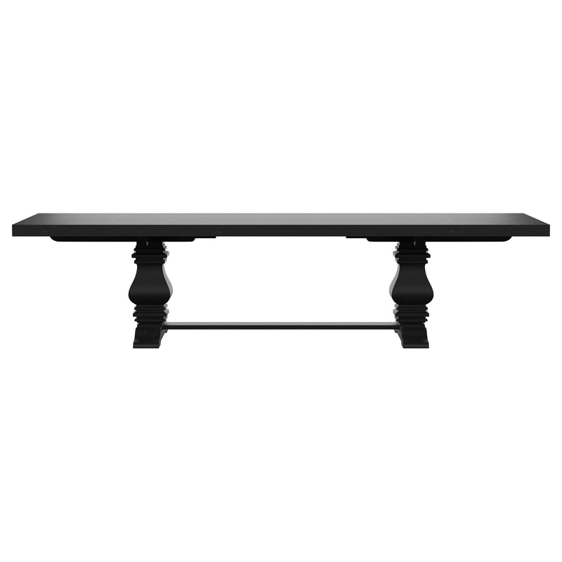 Florence 9-piece 126-inch Extension Dining Table Set Distressed Black - 115531-S9B