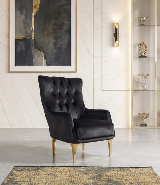 Florence Black Velvet Chair - FLORENCEBLACK-CHAIR