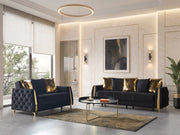 Florence Black Velvet Sofa 88" & Loveseat 64" - FLORENCEBLACK-SL