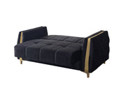 Florence Black Velvet Sofa 88" & Loveseat 64" - FLORENCEBLACK-SL