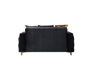 Florence Black Velvet Sofa 88" & Loveseat 64" - FLORENCEBLACK-SL
