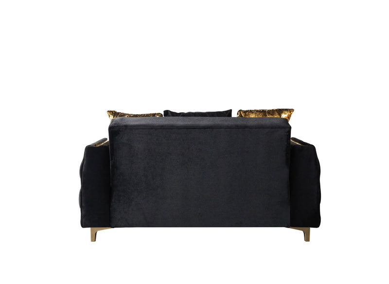 Florence Black Velvet Sofa 88" & Loveseat 64" - FLORENCEBLACK-SL