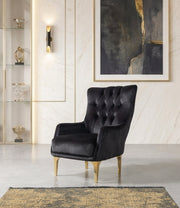 Florence Black Velvet Sofa 88" & Loveseat 64" - FLORENCEBLACK-SL