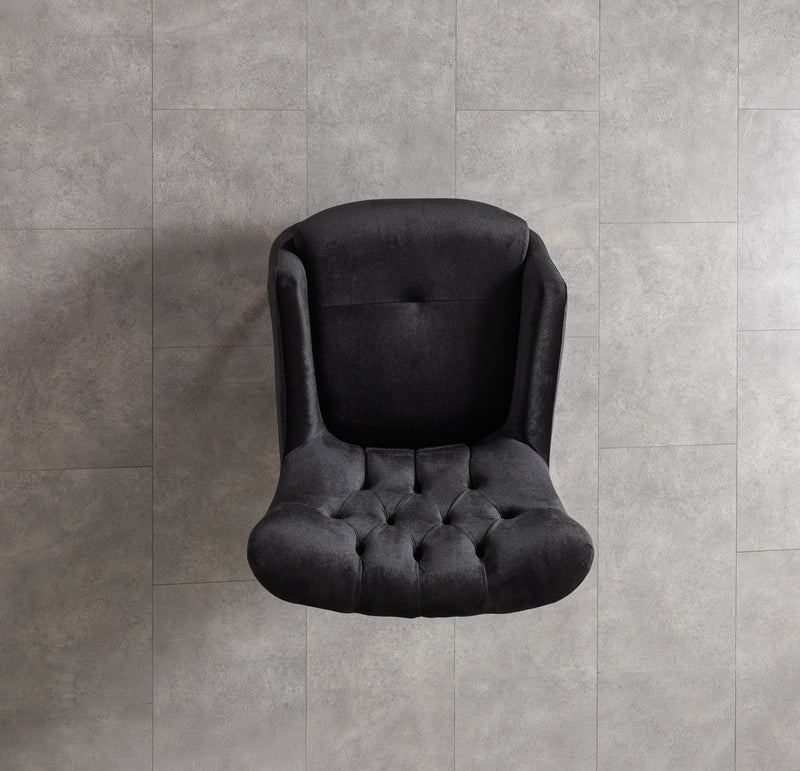 Florence Black Velvet Sofa 88" & Loveseat 64" - FLORENCEBLACK-SL