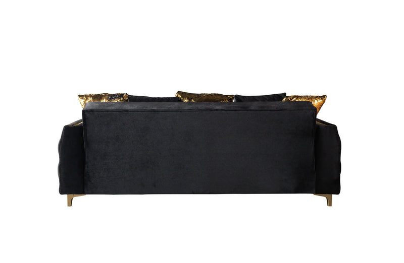 Florence Black Velvet Sofabed 88" - FLORENCEBLACK-S