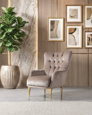 Florence Coffee Velvet Chair - FLORENCECOF-CHAIR