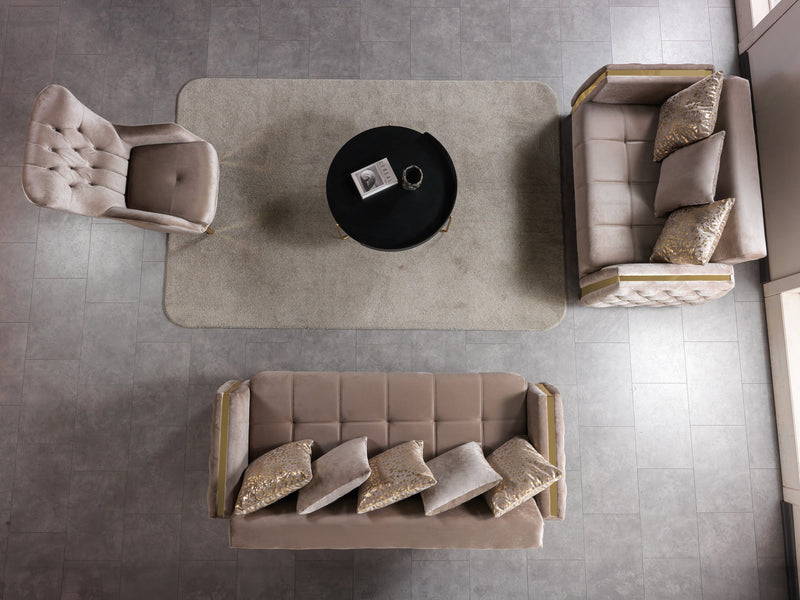 Florence Coffee Velvet Sofa 88" & Loveseat 64" - FLORENCECOF-SL