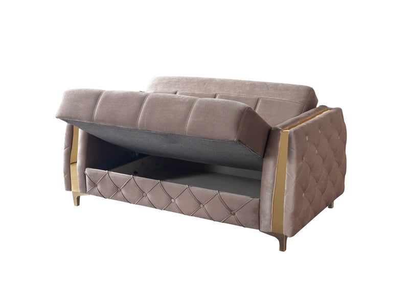 Florence Coffee Velvet Sofa 88" & Loveseat 64" - FLORENCECOF-SL