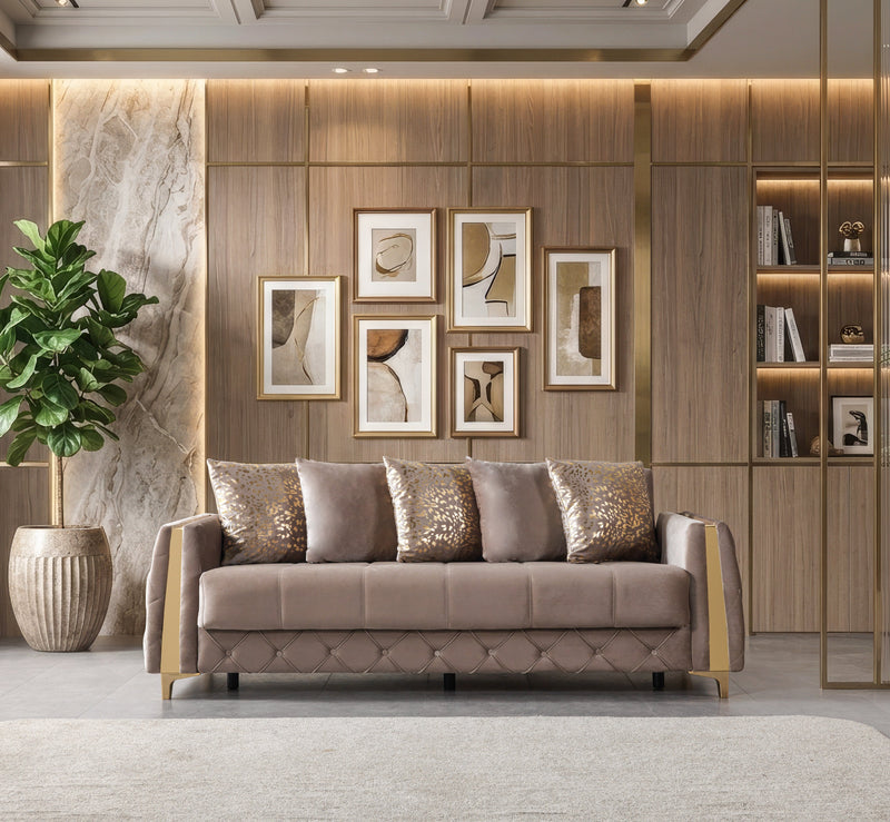 Florence Coffee Velvet Sofa 88" & Loveseat 64" - FLORENCECOF-SL