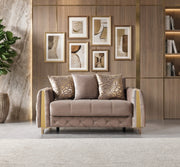 Florence Coffee Velvet Sofa 88" & Loveseat 64" - FLORENCECOF-SL