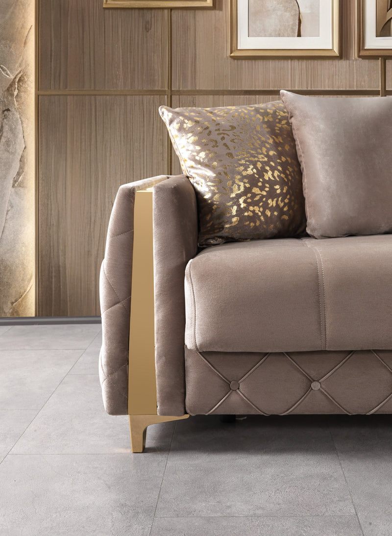 Florence Coffee Velvet Sofa 88" & Loveseat 64" - FLORENCECOF-SL