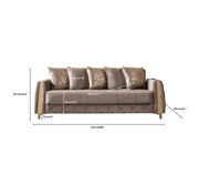 Florence Coffee Velvet Sofabed 88" - FLORENCECOF-S