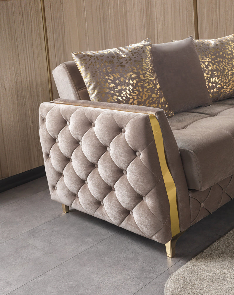 Florence Coffee Velvet Sofabed 88" - FLORENCECOF-S