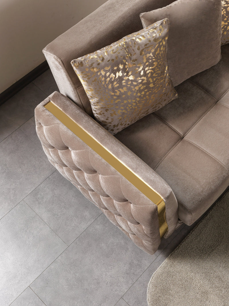Florence Coffee Velvet Sofabed 88" - FLORENCECOF-S
