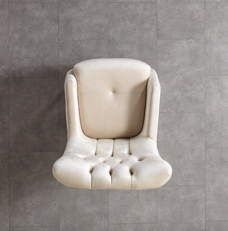 Florence Ivory Velvet Chair - FLORENCEIVORY-CHAIR