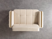 Florence Ivory Velvet Loveseat 64.5" - FLORENCEIVORY-L