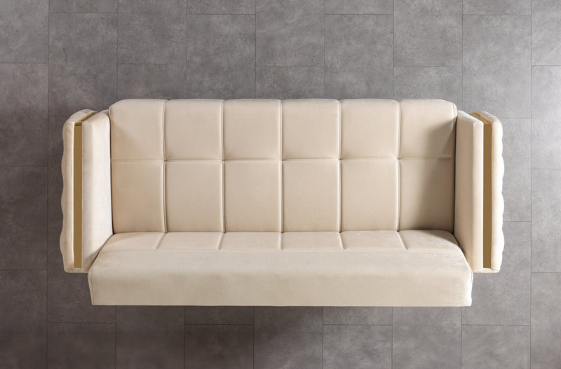 Florence Ivory Velvet Sofa 88" & Loveseat 64" - FLORENCEIVORY-SL