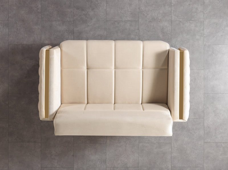 Florence Ivory Velvet Sofa 88" & Loveseat 64" - FLORENCEIVORY-SL