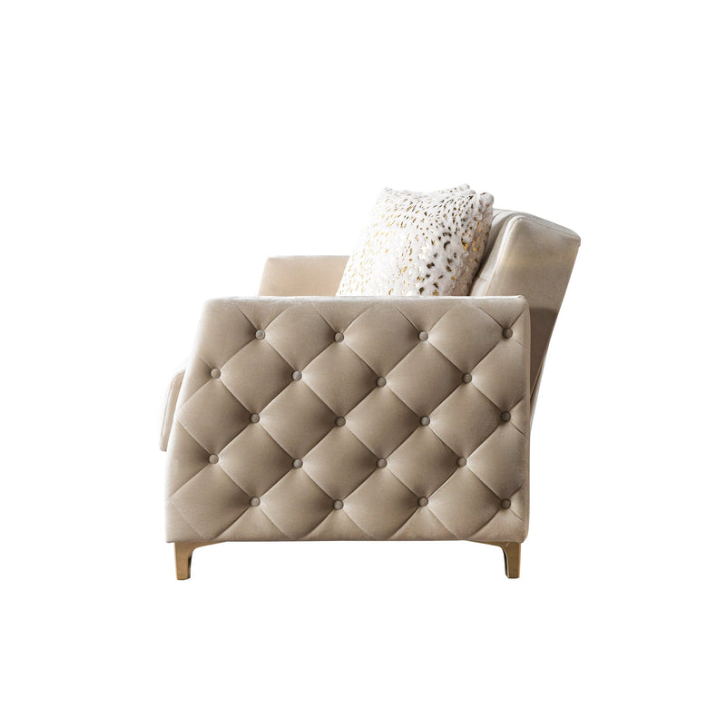 Florence Ivory Velvet Sofa 88" & Loveseat 64" - FLORENCEIVORY-SL