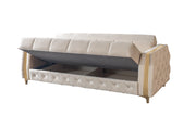 Florence Ivory Velvet Sofa 88" & Loveseat 64" - FLORENCEIVORY-SL