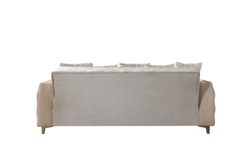 Florence Ivory Velvet Sofa 88" & Loveseat 64" - FLORENCEIVORY-SL