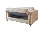 Florence Ivory Velvet Sofa 88" & Loveseat 64" - FLORENCEIVORY-SL